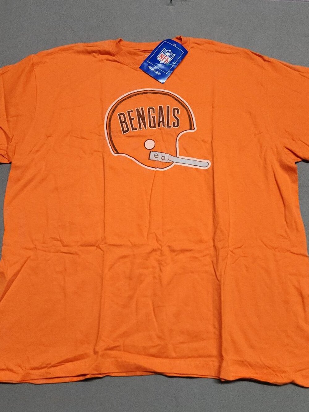 Reebok Nfl Bengals T Shirt 2XL Cotton Short Sleeve Crew Neck Orange 133